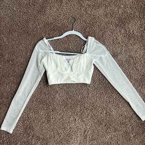 Princess Polly Cut Out Top with Sheer Sleeves